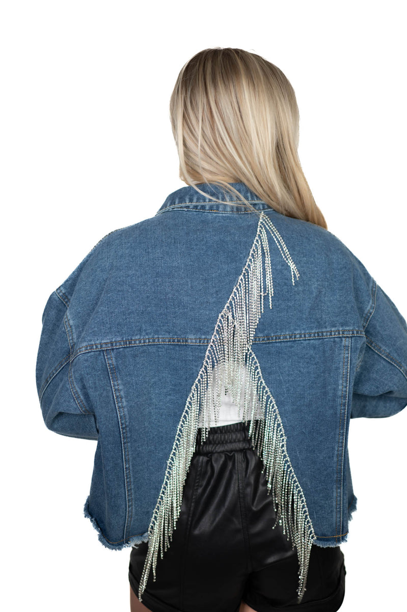 Denim Rhinestone Jacket – The Black Pearl Boutique