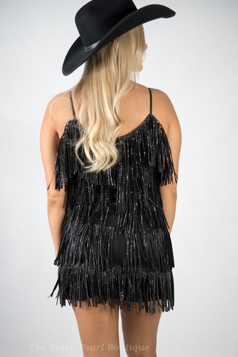 Black Fringe Dress – The Black Pearl Boutique