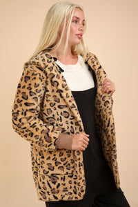 Leopard Print Faux Fur Jacket