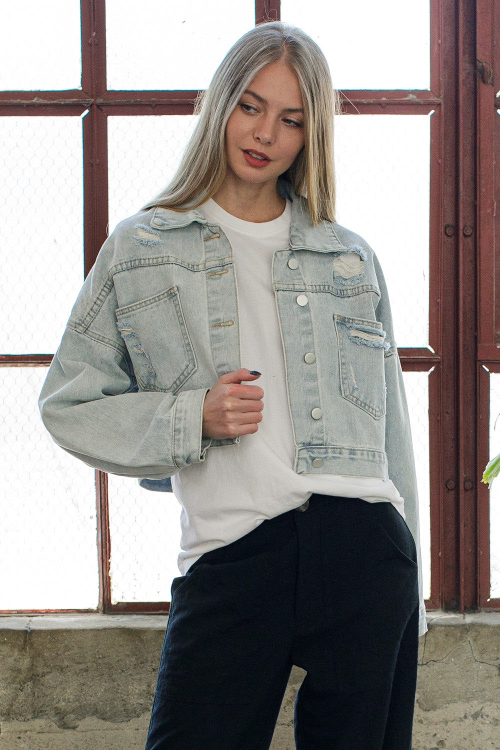 Denim Rhinestone Jacket