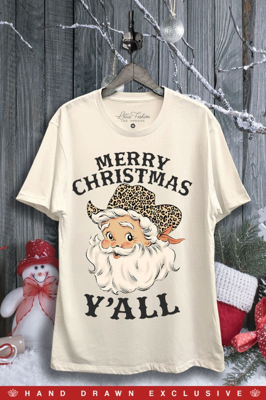 Ivory Merry Christmas Y'all Graphic Tee