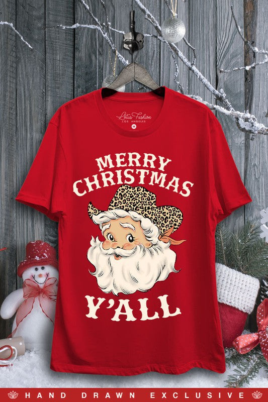 Red Merry Christmas Y'all Graphic Tee