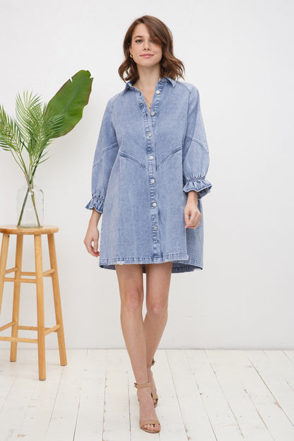 Buttoned Beauty Denim Dress