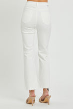 White High Rise Straight Pants