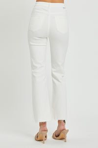 White High Rise Straight Pants