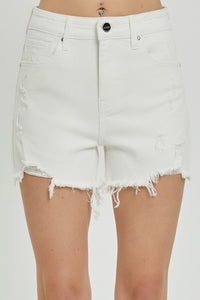 Plus Size White High Rise Shorts