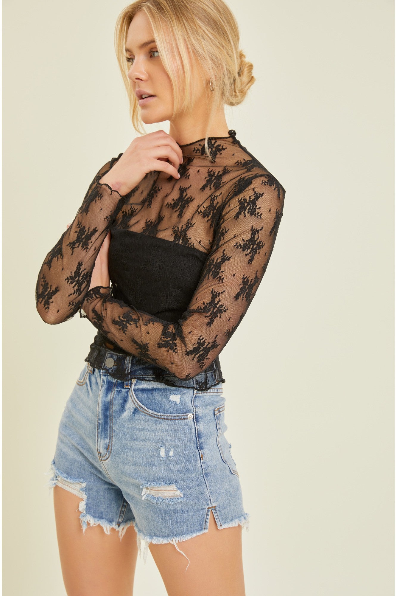 Black Mesh Top