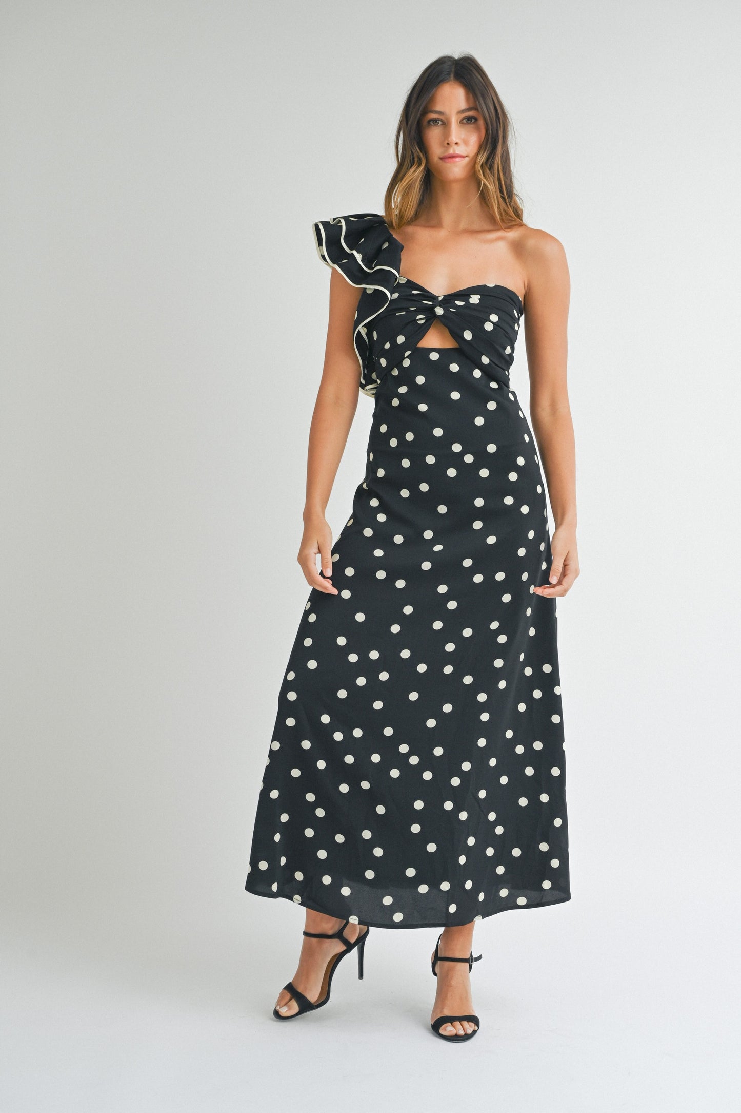 Black Polka Dot Maxi Dress