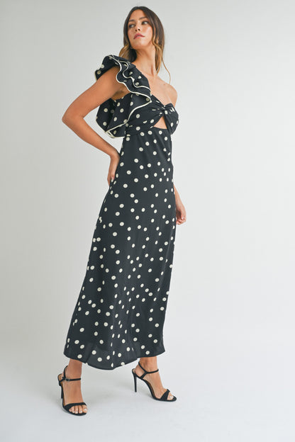 Black Polka Dot Maxi Dress