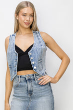 Risen Crop Denim Vest