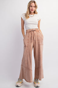 Cappuccino Mineral Washed Wide Leg Pants