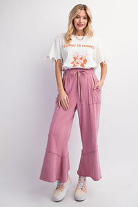 Rose Mineral Washed Wide Leg Pants