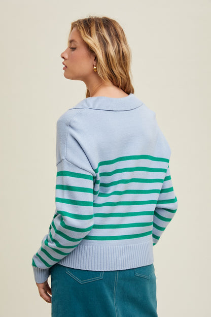 Green/Blue Striped Sweater