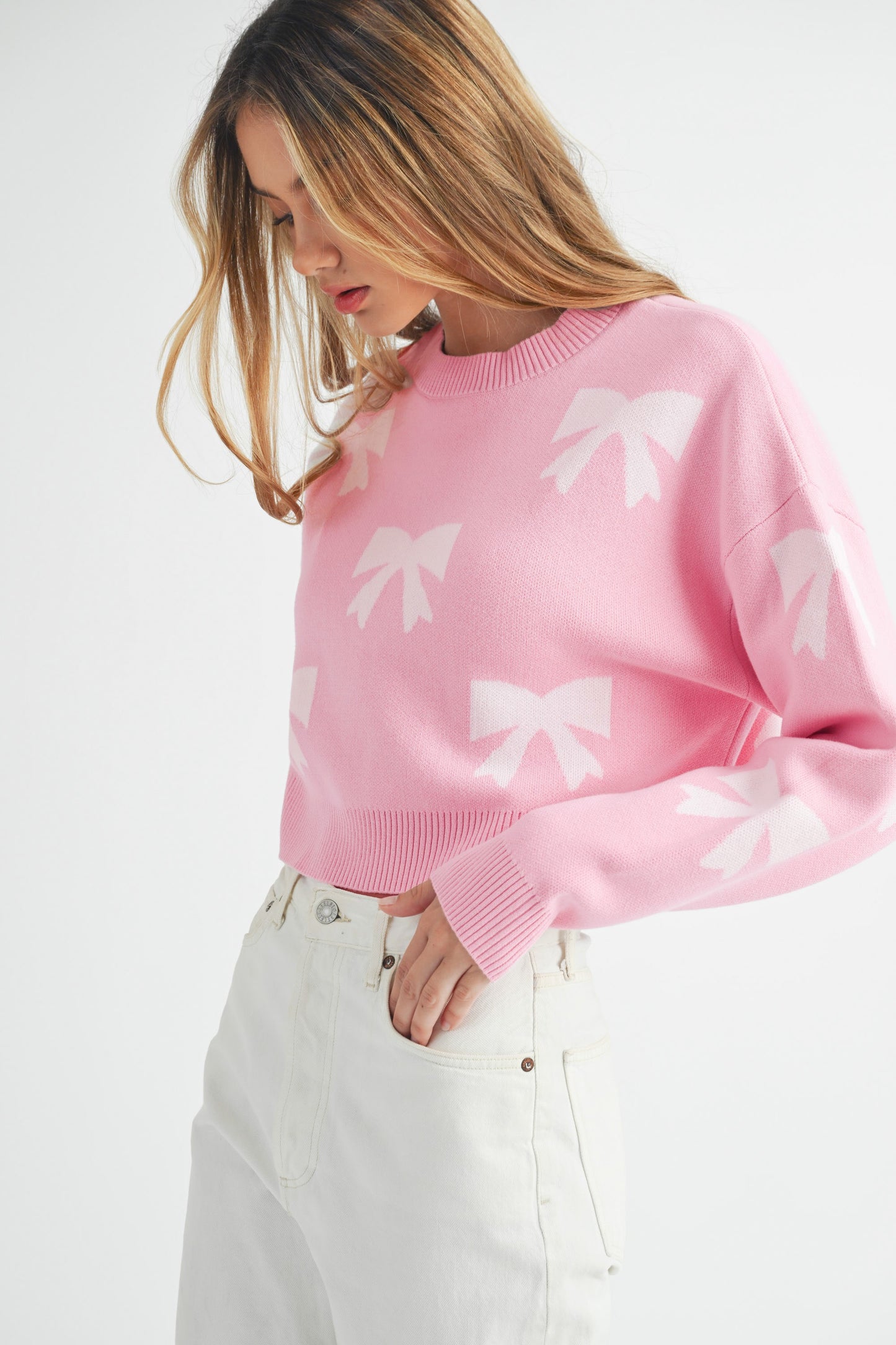 Pink Bow Sweater