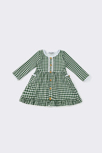 Green Plaid Girls Dress