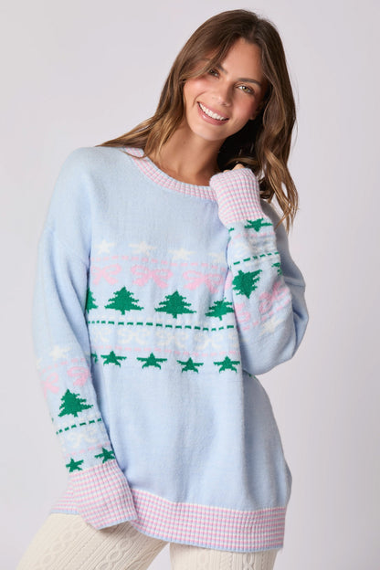 Blue Christmas Tree Sweater