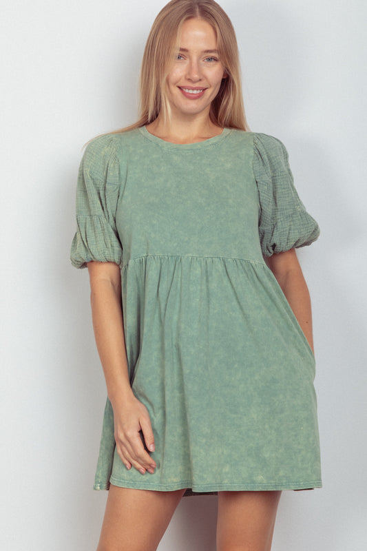 Plus Size Sage Washed Dress