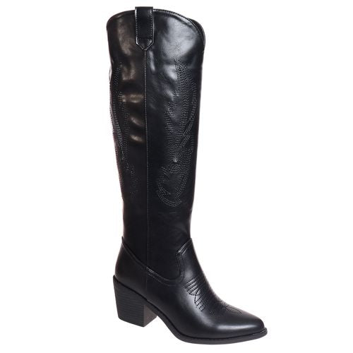 Black Tall Cowgirl Boots