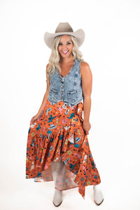 Rope Me In Western Wrap Skirt