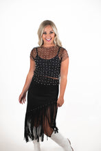 Country Kisses Black Fringe Skirt