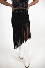 Country Kisses Black Fringe Skirt