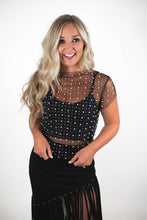 In Trend Black Pearl/Rhinestone Top