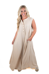 Calm Energy Taupe Jumpsuit