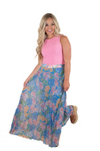 Spin Me Around Blue Floral Skirt