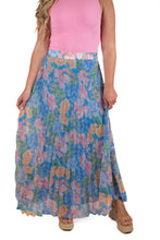 Spin Me Around Blue Floral Skirt