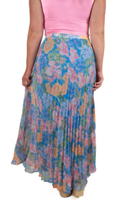 Spin Me Around Blue Floral Skirt