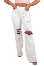 White Risen High Rise/Wide Leg Jeans