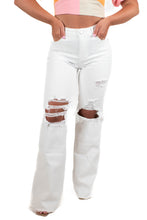 White Risen High Rise/Wide Leg Jeans