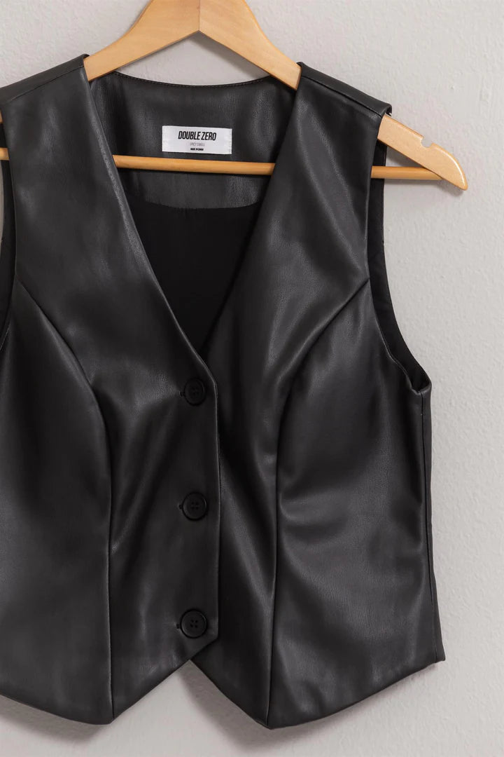 Black Pleather Vest