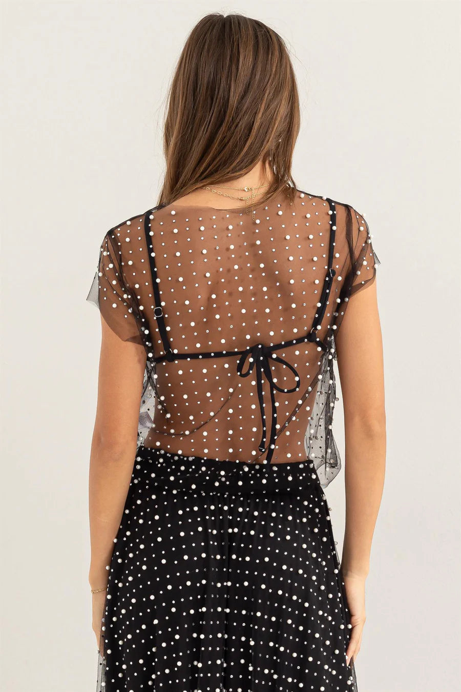 In Trend Black Pearl/Rhinestone Top