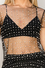 In Trend Black Pearl/Rhinestone Top