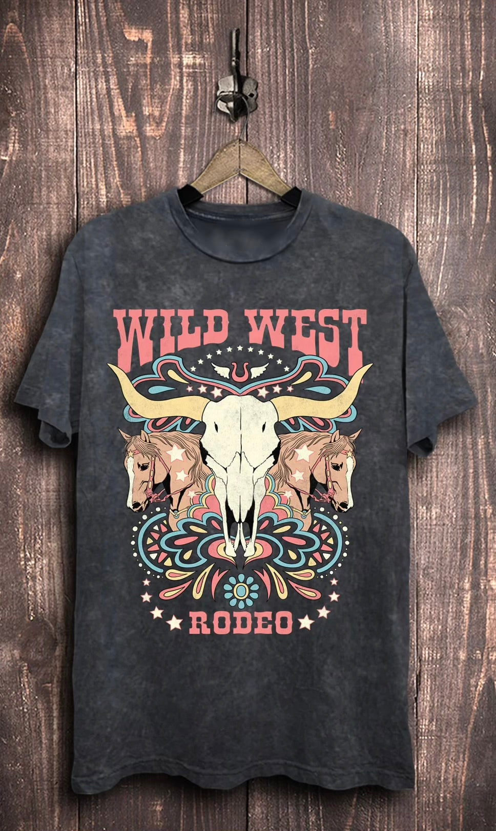 Black Washed Wild West Graphic Tee