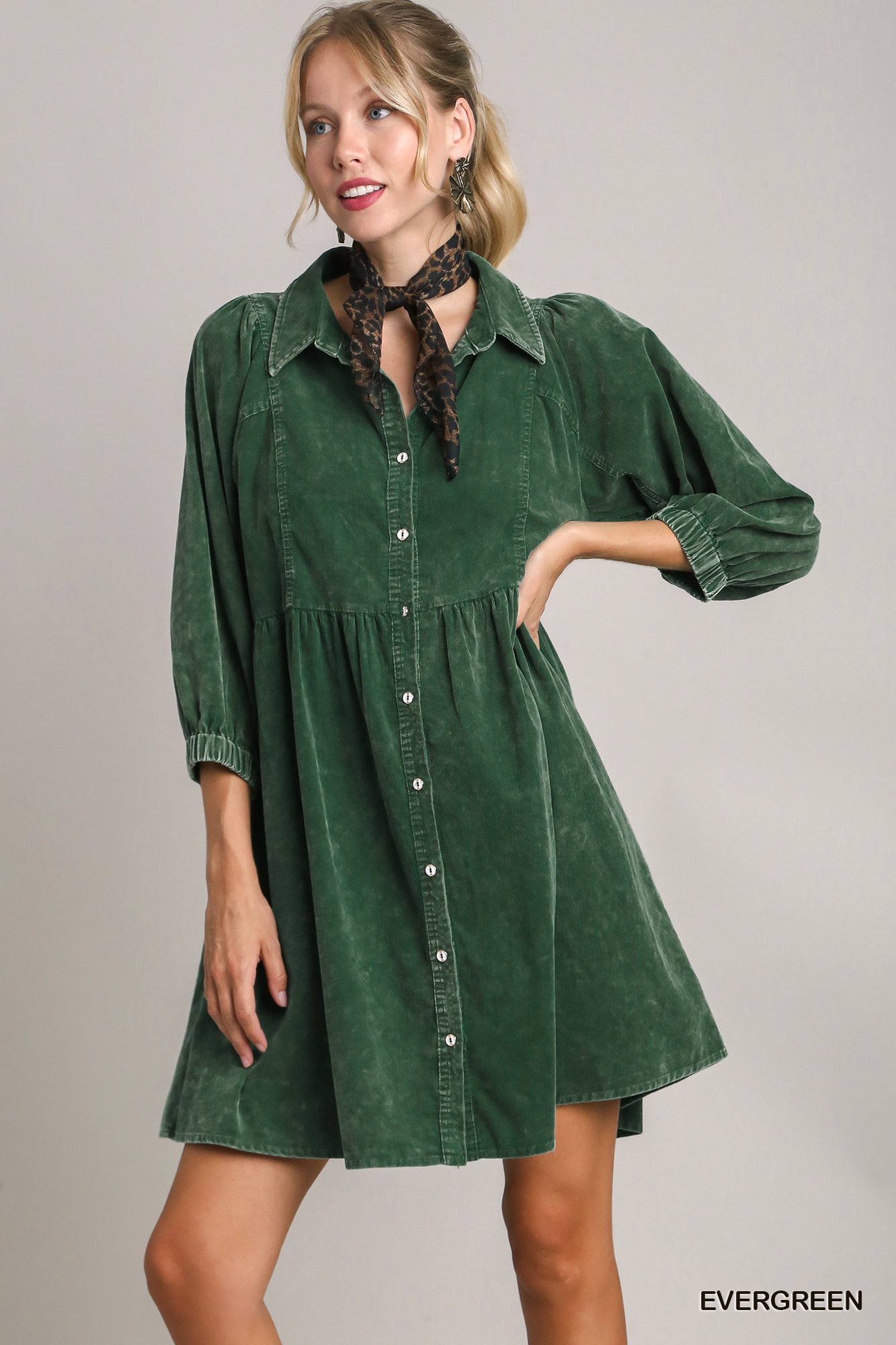 Green Corduroy Dress