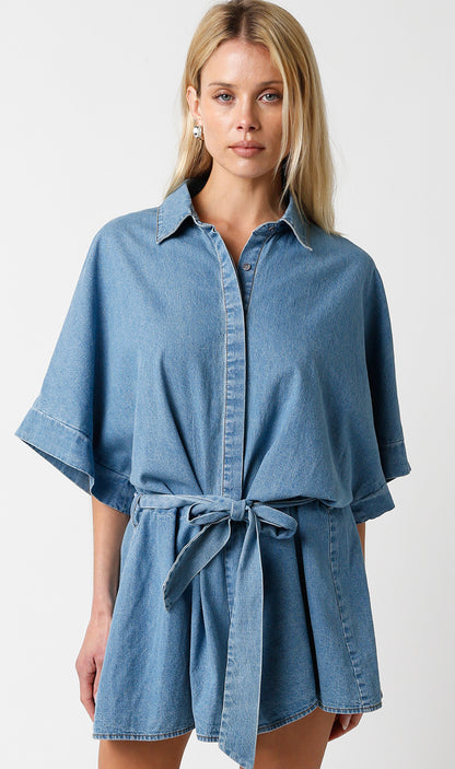 Happiest Here Denim Romper