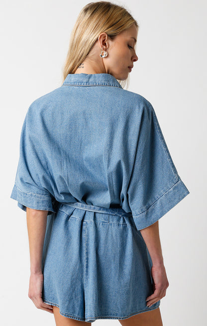 Happiest Here Denim Romper