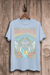 Blue World Tour Rock N Roll Graphic Tee