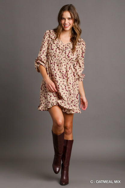 Floral Corduroy Dress