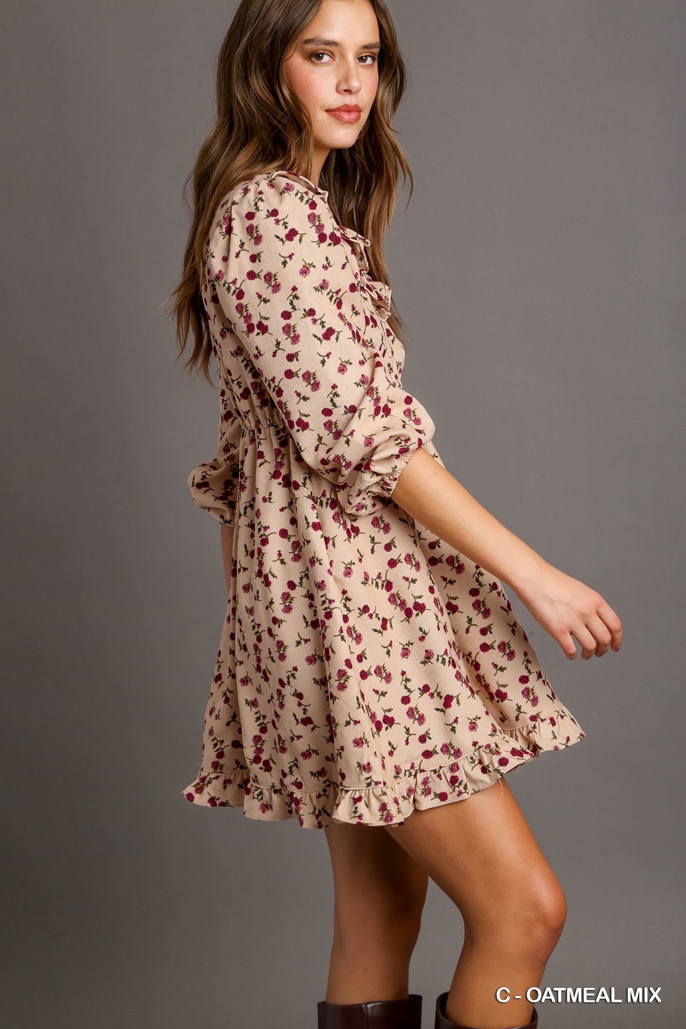 Floral Corduroy Dress