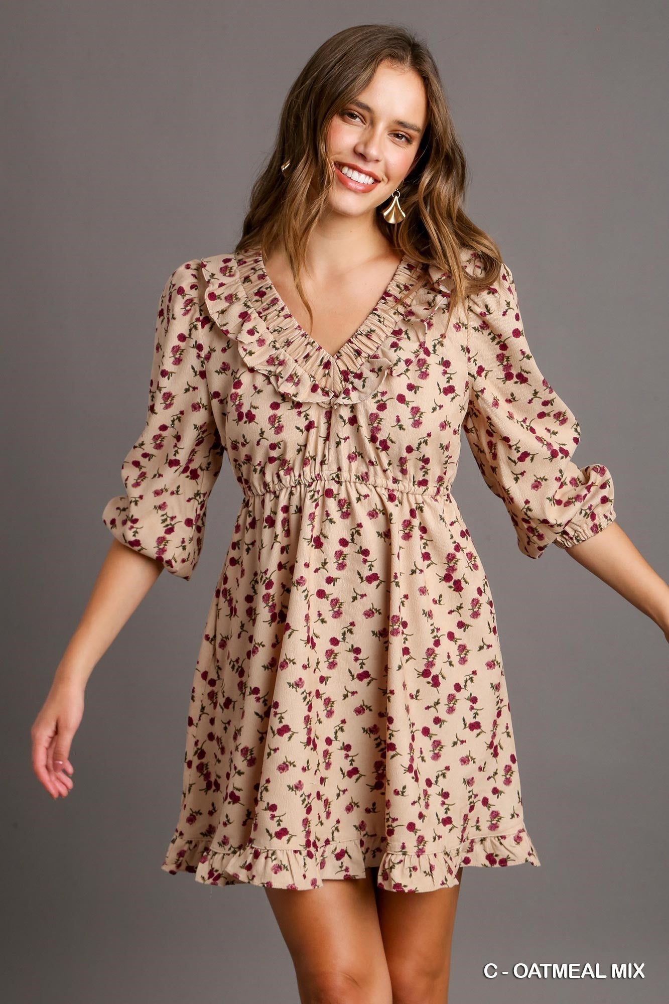 Floral Corduroy Dress