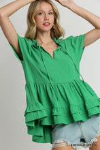 No Complaints Emerald Green Babydoll Top