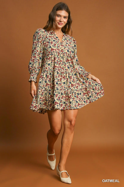 Floral Corduroy Dress