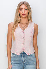 Risen Pink Washed Denim Vest