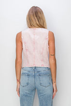 Risen Pink Washed Denim Vest