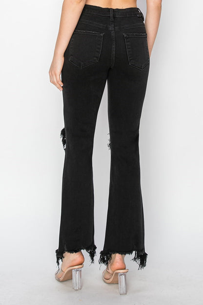 Black High Rise Crop Jeans