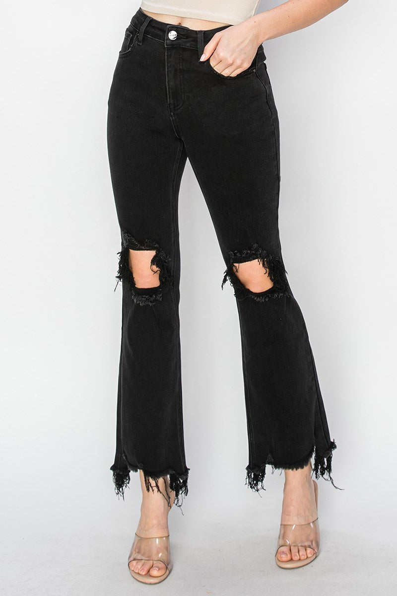 Black High Rise Crop Jeans