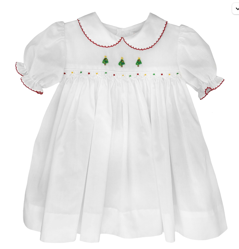 Smocked Christmas Tree Dress